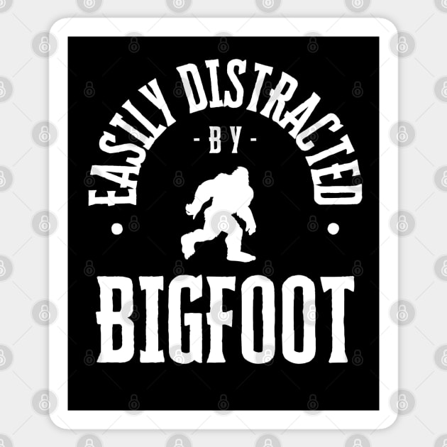 Distracted By Bigfoot - White Text Sticker by Cryptids, Creeps, And Conspiracy